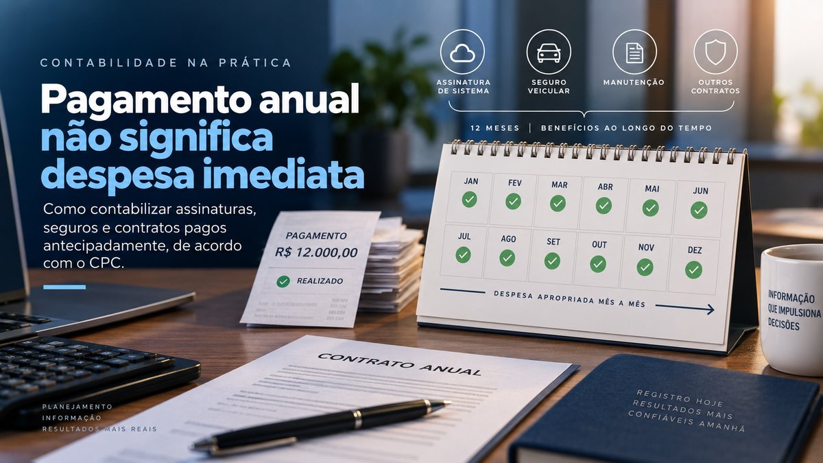 Pagamento anual não significa despesa imediata: como contabilizar assinaturas, seguros e contratos pagos antecipadamente